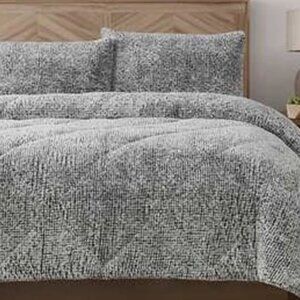 FRYE Textured Luxe Jacquard 3 Piece Comforter Set Size Gray King